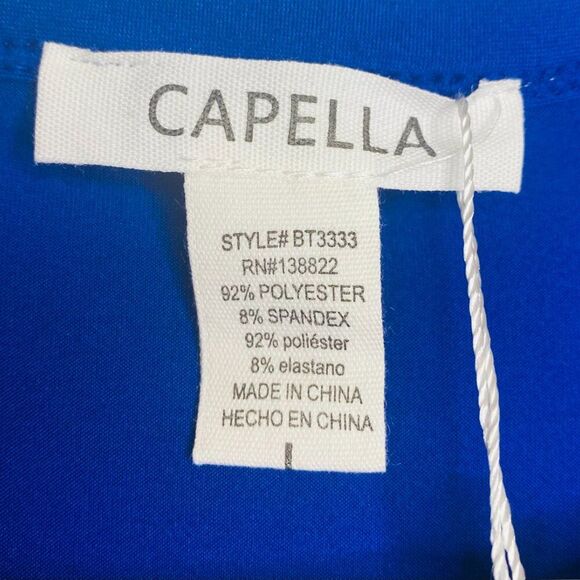 Women's Short Sleeve Roundneck Crop Top: Royal Blue - Picture 4 of 5